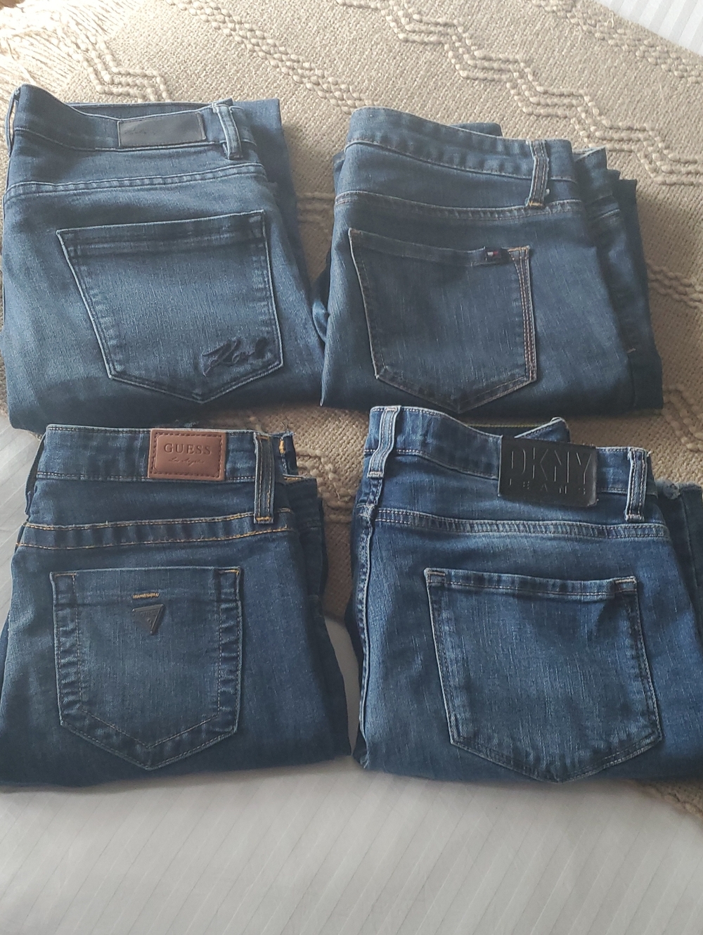 Dkny, Karl Lagerfrld, Tommy, Guess Women's Straight Leg Jeans - Dark Blue Denim
